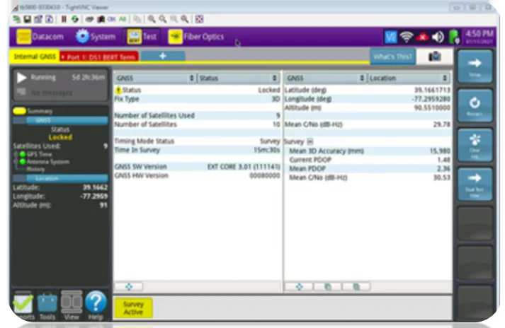 MTIE measurements and GNSS availability